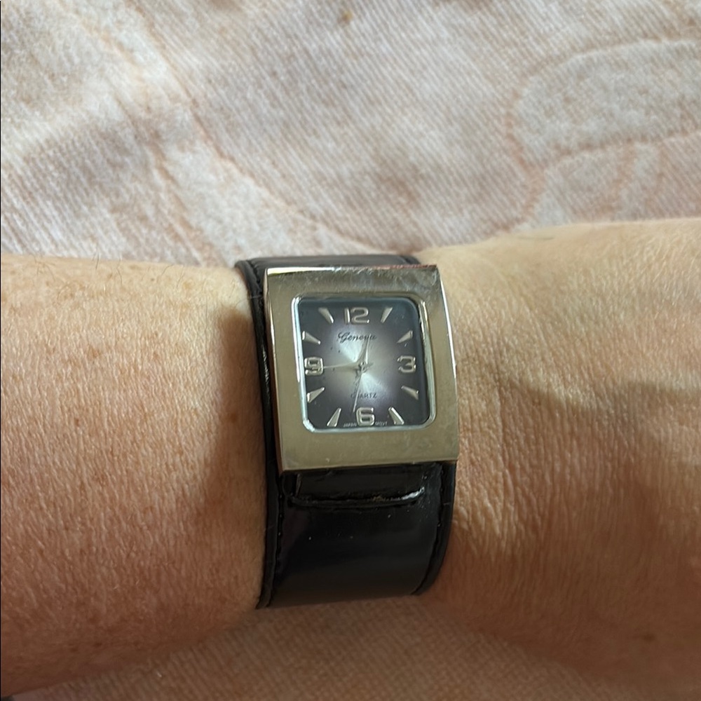 Classic Black “Leather” Wrap Watch